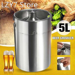 5L Beer Barrel Portable Keg Style Growler Stainless Ste