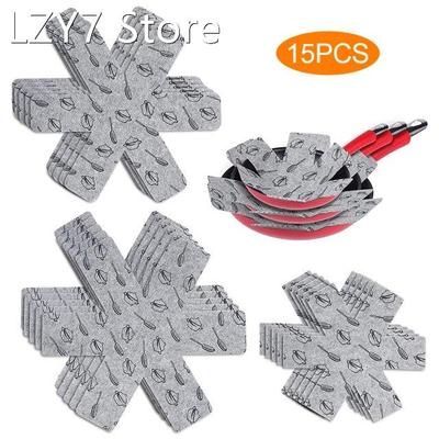 15 Pcs Non-Stick Pot Protectors Coasters Dividers Pad Print