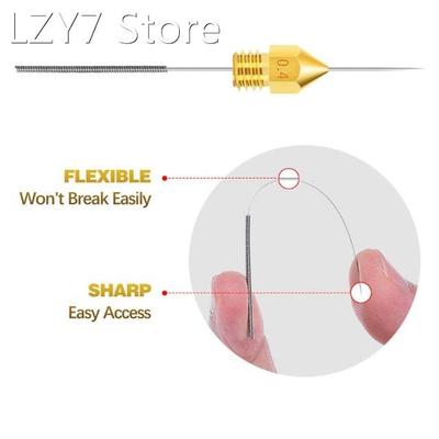 3D Printer DIY Mk8 Brass Extruder Nozzle Cleaning Needles Se