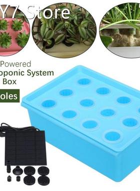 Soilless 12-Hole Solar Panel Water Hydroponic System Kit Gro