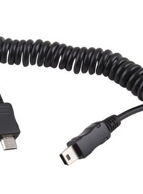 3FT 1M Spring Coiled Micro USB B to Mini USB 5 Pin Male Adap