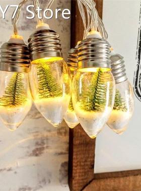 6 LED Christmas Tree String Lights Bulbs with Snow Wishing B