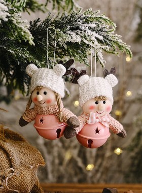 15x8cm Cute Hanging Bells Doll Christmas Tree Knitted Pendan