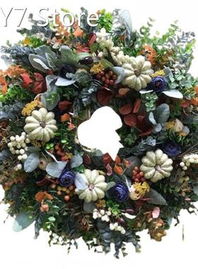 White Pumpkins Ranunculus Wreath Front Door Hanging Ornament