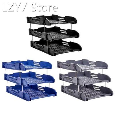 1 Pc 3 Layers Thicken Plastic File Desktop Storage Basket Sh