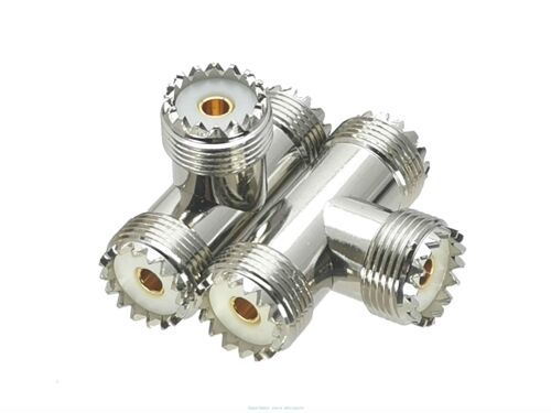 1Pcs UHF SO239 Female Jack to 2x UHF SO239 Female jack RF Ad