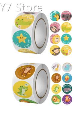 2022 New 500pcs Reward Stickers Animal Designs 1 Inch Motiva