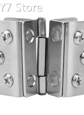 2Pcs Stainless Steel Glass Door Hinges Punch-free Double Ope