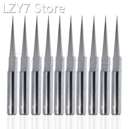 10Pcs 10 Degree 0.1mm Carbide Engraving Bits CNC Router Tool