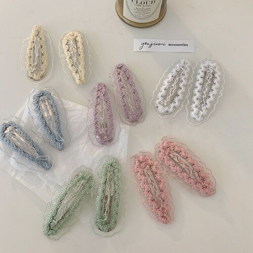 Women Super Fairy Wave Lace Hair Clip Girls Retro Bangs Cli