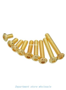 20Pcs 12.9 Half Round Head Plating Titanium Gold Hex Screw M