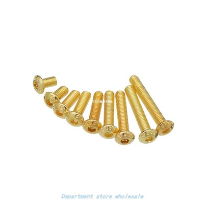 20Pcs 12.9 Half Round Head Plating Titanium Gold Hex Screw M