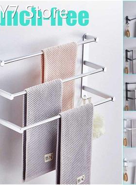 1/2/3Tiers 60cm Towel Hanger Wall Mounted Towel Rack Aluminu