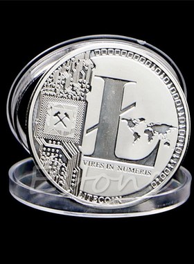 1Pc Silver Plated 25 Litecoin Coins Vires in Numeris Commemo