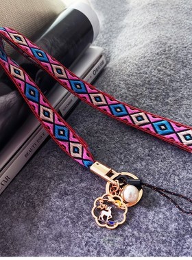 Mobile Phone Straps Vintage lanyard Fabric weaving Strap Wri