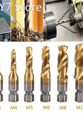 6 M3-M10 Hss auger tap countersunk burr set Metric composite