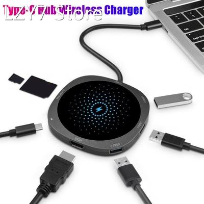 Type-C Hub Wireless Charger USB C Docking Station PD+USB3.0+