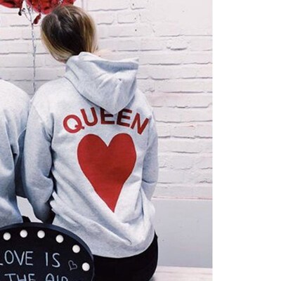 King Queen couple clothes causal hoodie pullover women tops