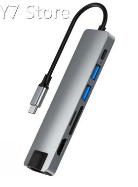 7 in 1 Type-C USB C to HDMI-compatible-Compatible Hub with P