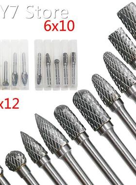 5Pcs/Set Assorted 12mm 10mm Head Tungsten Carbide Rotary Poi