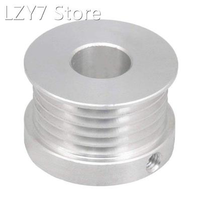 Silver Multi-slot Belt Pulley 6061 Aluminum 31mm Dia 12mm In