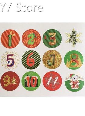 10 Sheets/Set Christmas Stickers Advent Calendar Numbers 1-2