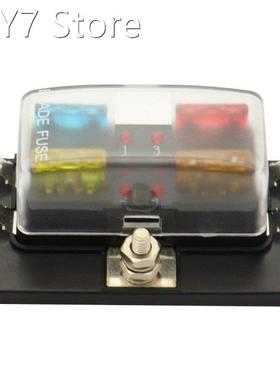 4 Way Blade Fuse Box with LED Indicator Fuse Block for Car B