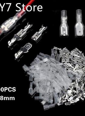 200Pcs 2.8/4.8/6.3mm Wire Connectors Assorted Kit Crimp Fema