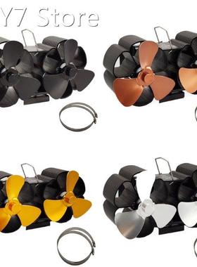 6-Blade Stove Fan Heat Powered Fan for Wood Burning Stove Fi