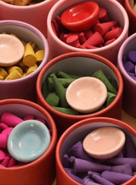 40 Pcs/box Natural Incense Cones Incense Holder Pagoda Ince