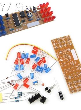 NE555 + CD4017 Dual LED Red Blue Strobe Flashing Lights DIY