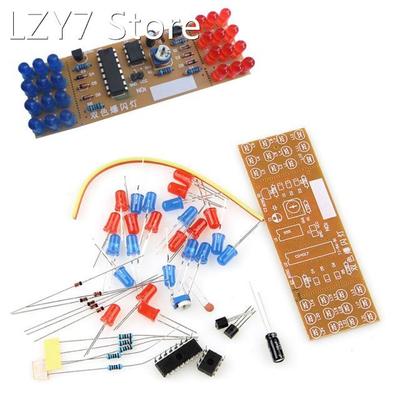 NE555 + CD4017 Dual LED Red Blue Strobe Flashing Lights DIY