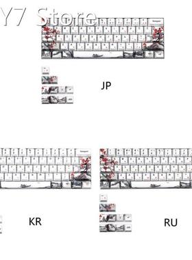 PBT Five Sides Dye-subbed 71 Keycaps with Unique Chinese Plu