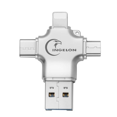 Ingelon Metal 4 in 1 SD Card Reader microsd memory OTG Card