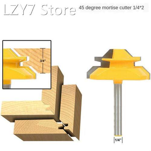 45 Degree 1/4*2 Tenon Joint Milling Cutter Miter Router Bit