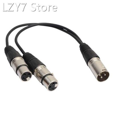 XLR 3 Pin Male to 2 XLR Female Connector Microphone Extensio