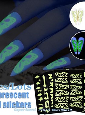 6 SheetS/Set LuNouS NAiL Art er 3D FLuoreSceNt ButterFLy e