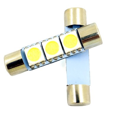 100pcs Festoon Dome T6.3 28mm 31mm 3 SMD 5050 LED 3smd Light