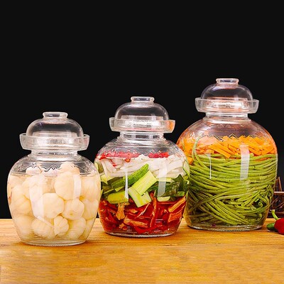 Sichuan China Pickling Pickles Jar Thicken Transparent Glass
