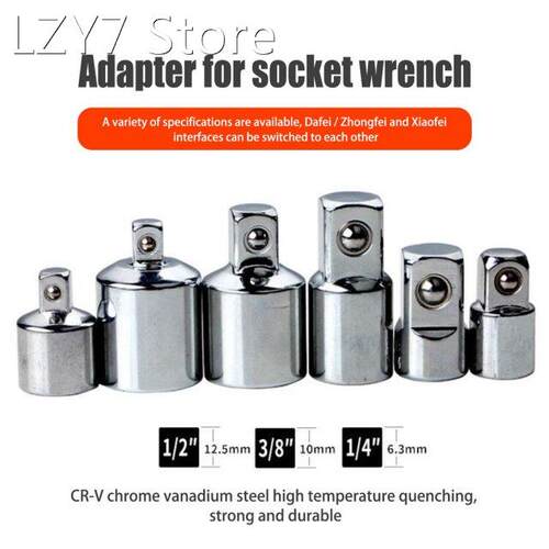 6pcs/set Impact Socket Adapter Ratchet Wrench Socket Convert