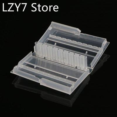 10 Holes Nail Drill Bit Case Plastic Empty Storage Box Milli