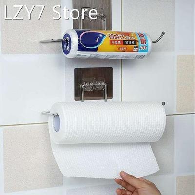 Self-adhesive Towel Holder Rack Kitchen Rag Paper Storage Ra
