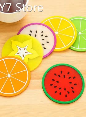 Lemon Orange Watermelon Coaster Fruit Shape Silicone Cup Pad