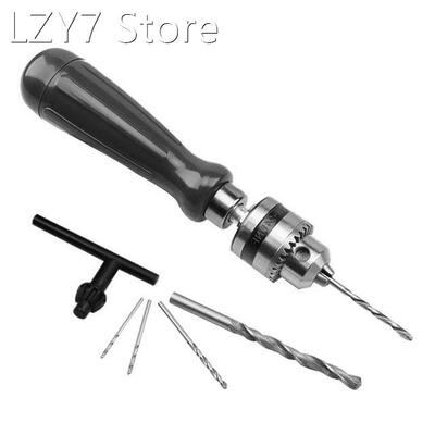 Hand Drill Bits Set 7 in 1 Manual Tool Pin Vises + 5 Pc Twis