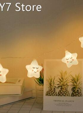 10 LED Smiley Stars Decorative String Lights Cute Night Lamp
