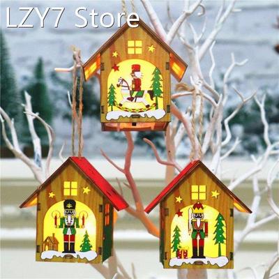 Led Walnut Soldiers Hut WoodHouse Christmas Decorations Chri
