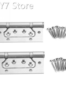 2Pcs/Set Stainless Steel Door Hinges w/ Screws Ball Bearing