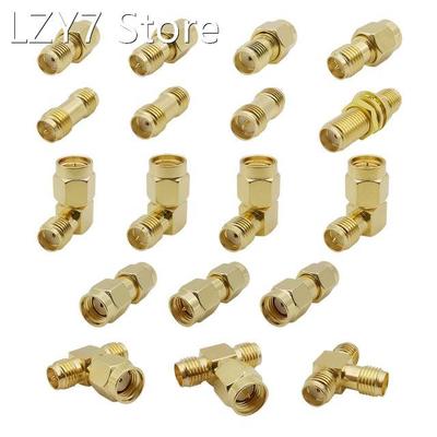 18Pcs SMA Connectors Kits SMA Male to Female Gold Plated RP