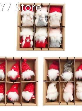 6 Pack Christmas Gnome Plush Toys Hanging Decorations for Ch