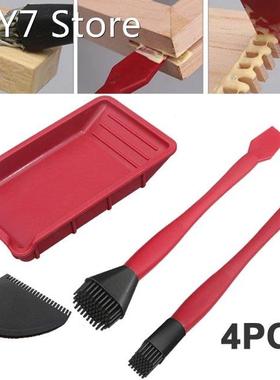 4 PCS Soft Silicone Woodworking Glue Tools Kit Wide Brush Na